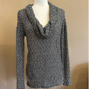 Jessica Simpson Black and White Hi Low Lightweight Maternity Sweater Top, Size L